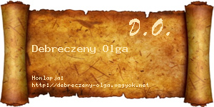 Debreczeny Olga névjegykártya